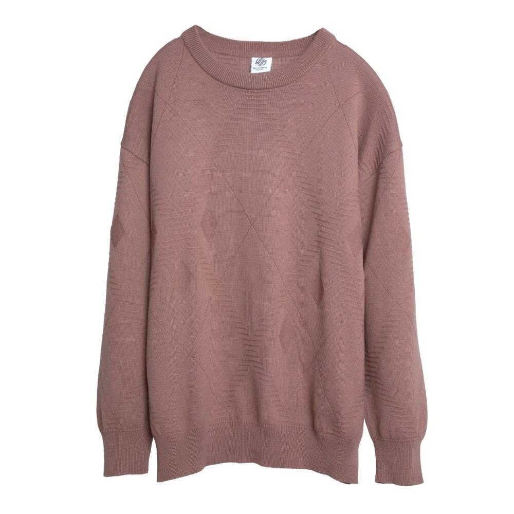 SchönHerr (Germany) Argyle Pattern Knit Schurwolle Blend Jumper Rhodanite : L